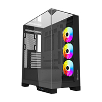 GABINETE OCELOT GAMING GLASS HUNTER 3 / MID TOWER /ATX, M-ATX, ITX LISTO PARA MB BTF / PANEL LATERAL, FRONTAL Y SUPERIOR DE CRISTAL TEMPLADO/ INCLUYE 3 VENTILADORES / ENFRIAMIENTO LIQUIDO HASTA 3600MM