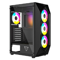GABINETE OCELOT GAMING POLYGON-E5 / MID TOWER / ATX, M-ATX, ITX / PANEL LATERAL DE CRISTAL TEMPLADO Y FRONTAL EN MESH / INCLUYE 4 VENTILADORES / ENFRIAMIENTO LIQUIDO HASTA 240MM / GPU HASTA 295MM / CO